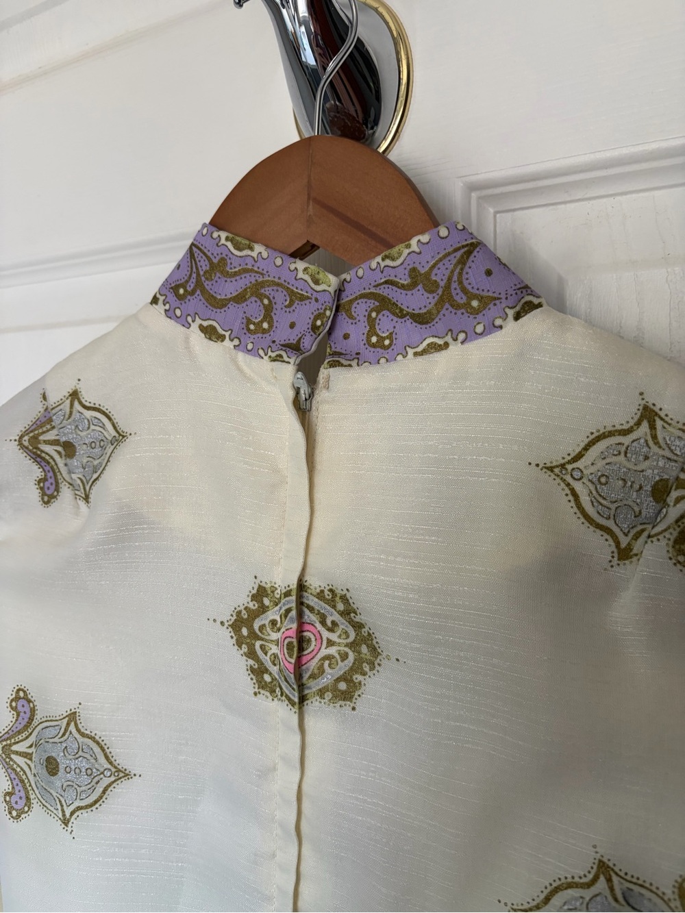 1960s / 1970s Vintage Alfred Shaheen Maxi Dress, Sheer and Metallic - Picture 9 of 17